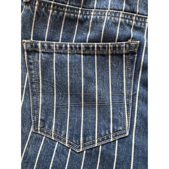 American Eagle, Pinstriped Mom Jean Size 2 Tapered Leg, denim - Picture 6 of 14